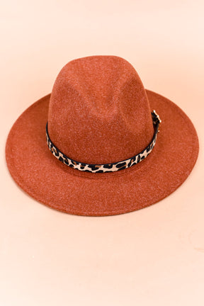 Brick Fedora With Band - HAT1307BR