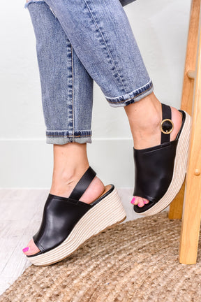 Sweet As Can Be Black Espadrille Wedges - SHO2256BK