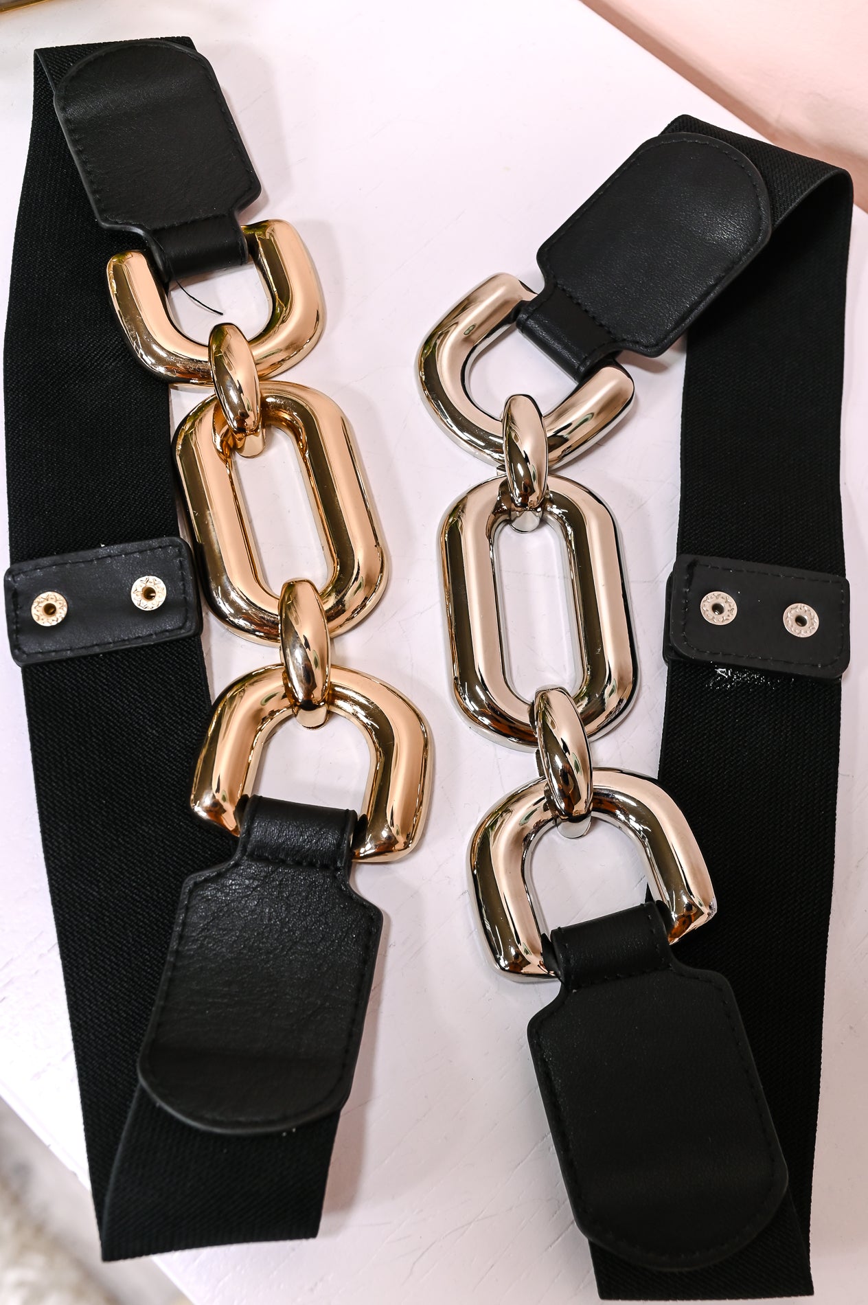 Gold/Black/Silver Chain Link Belt - BLT1251