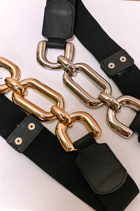 Gold/Black/Silver Chain Link Belt - BLT1251