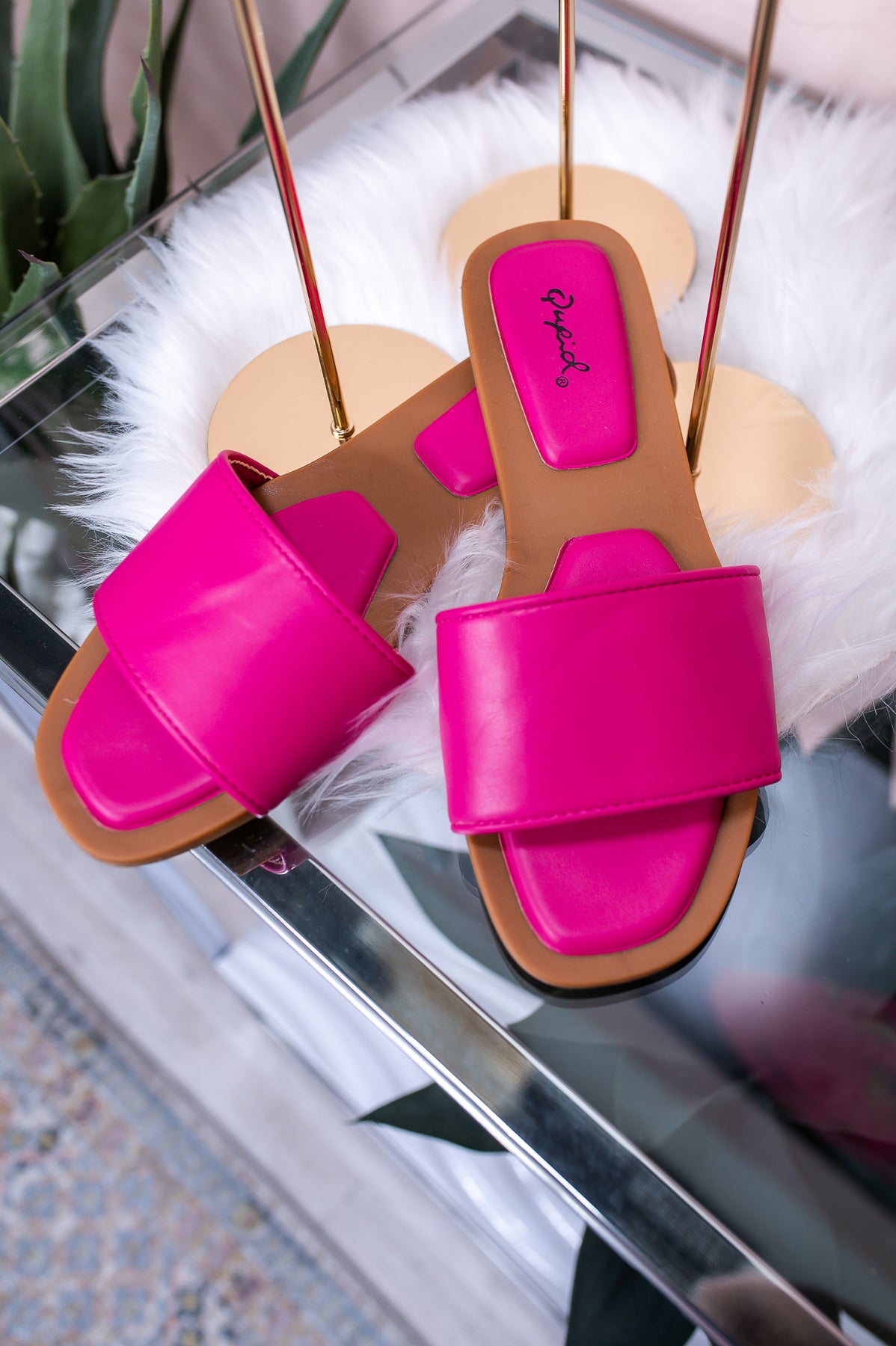 Somewhere Sunny Fuchsia Slip-On Sandals - SHO2546FU