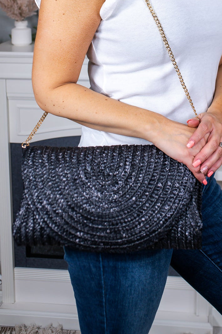 Making Mischief Black Woven Bag - BAG1803BK