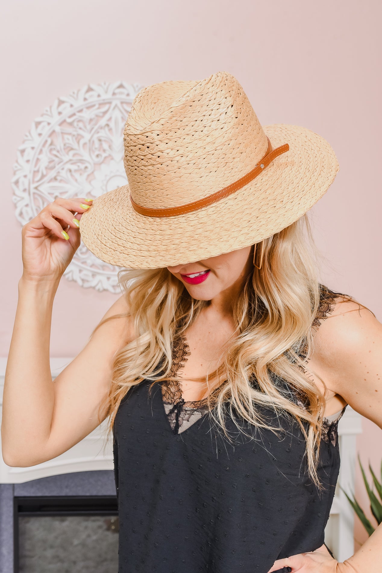 Beige Fedora With Brown Band - HAT1367BG